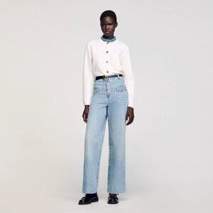 Wide leg high rise Sandro blue jeans